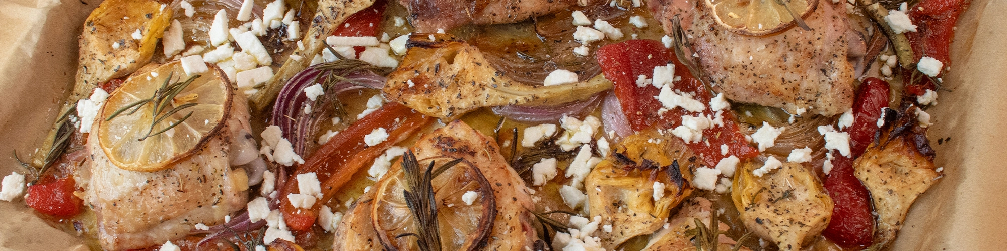 One Pan Summer Chicken Artichoke Bake