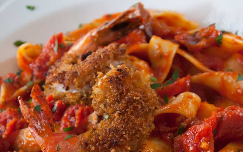 BOTTO'S SHRIMP MILANESE CAPONATA