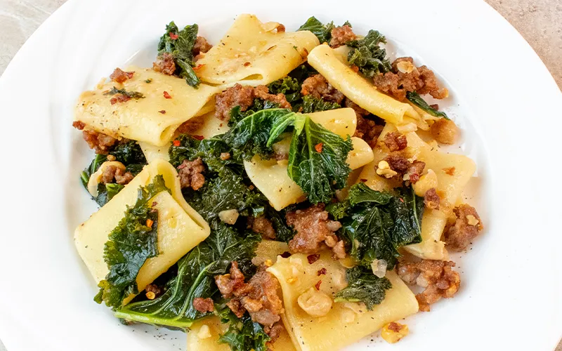 Paccheri with Sausage & Cannellini Beans