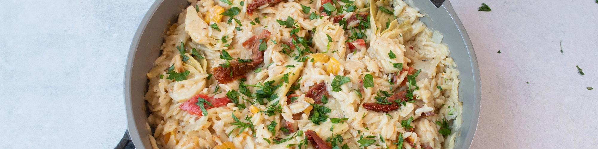 Artichoke and Sun Dried Tomato Orzo
