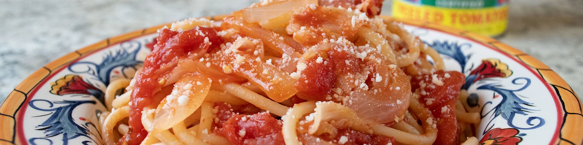 Bucatini with Pancetta, Tomatoes and Onions