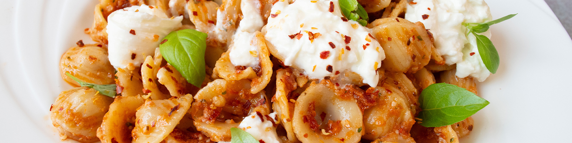 Creamy Sun Dried Tomato Pesto Pasta with Burrata