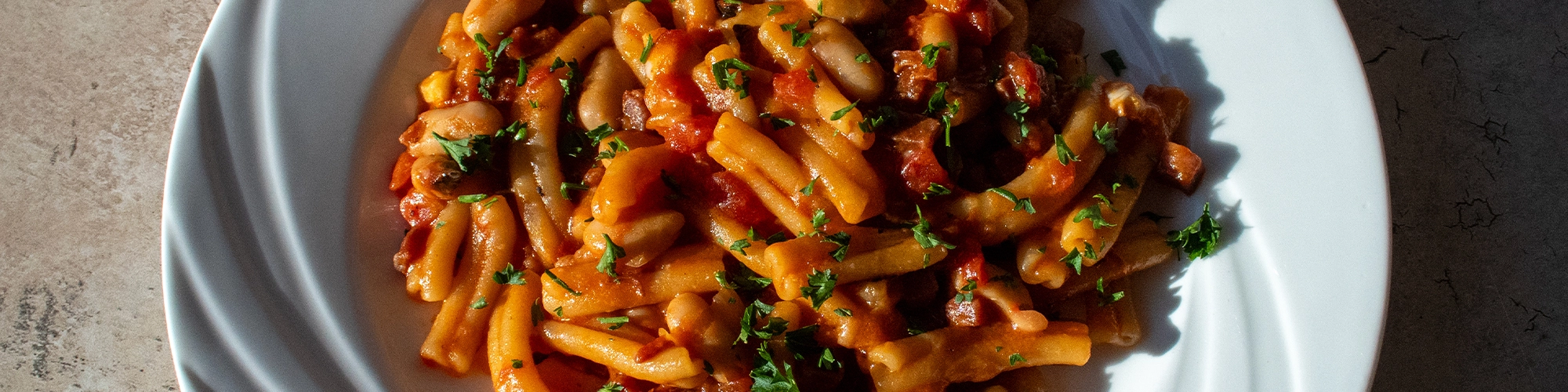 Gemelli Pasta with Pancetta & White Beans