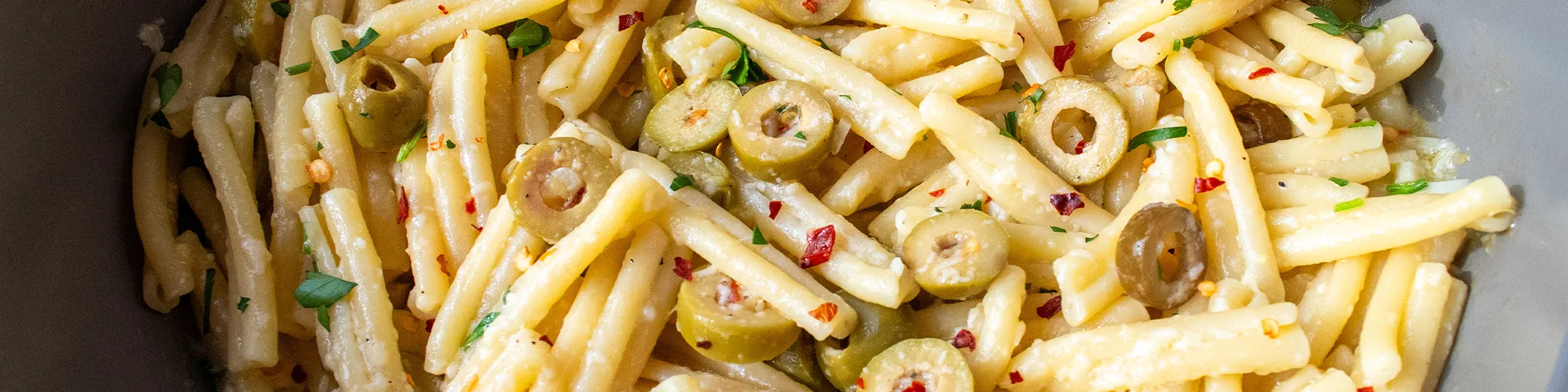 Lemon and Olive Casarecce