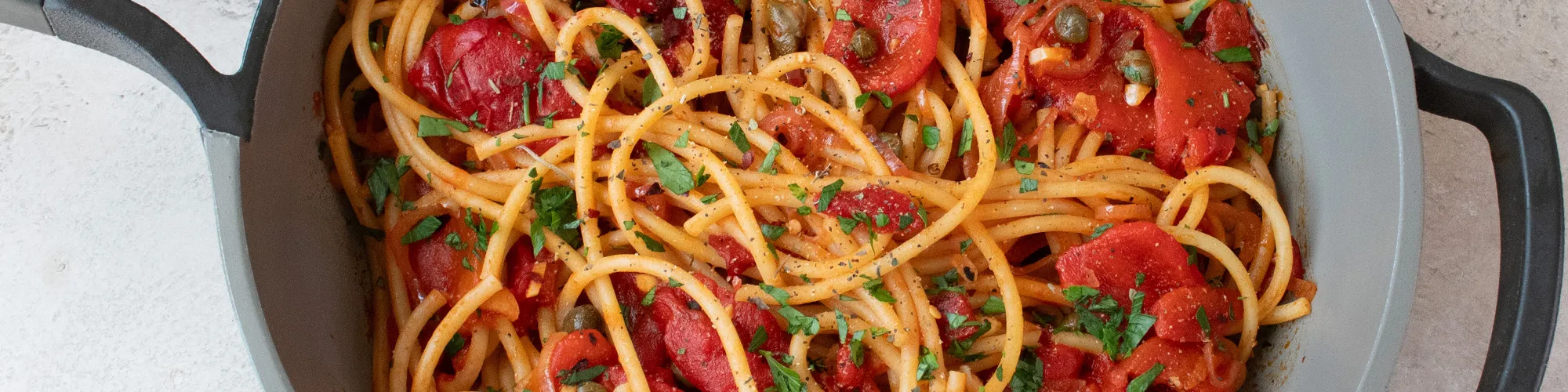Roasted Red Pepper Pantry Pasta