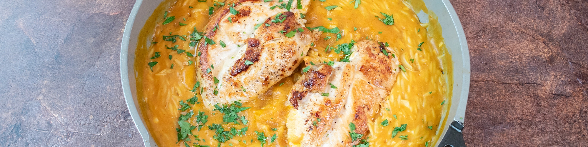 Pumpkin Orzo with Chicken