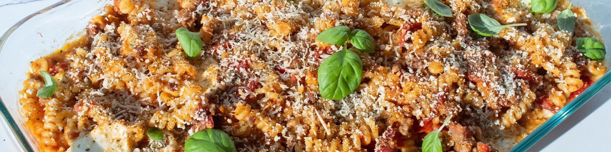 Sausage Pasta Bake with Roasted Peppers