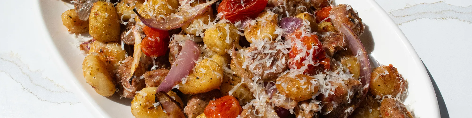 Sheet Pan Sausage & Pesto Gnocchi