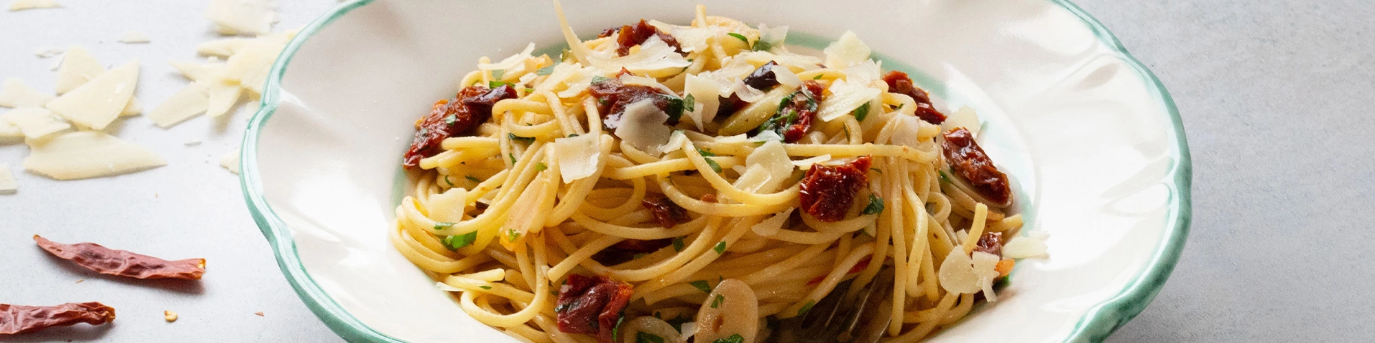 Spaghetti with Sun Dried Tomatoes