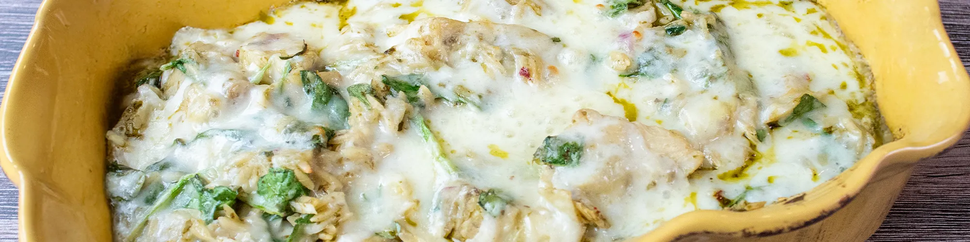Spinach & Artichoke Orzo Bake
