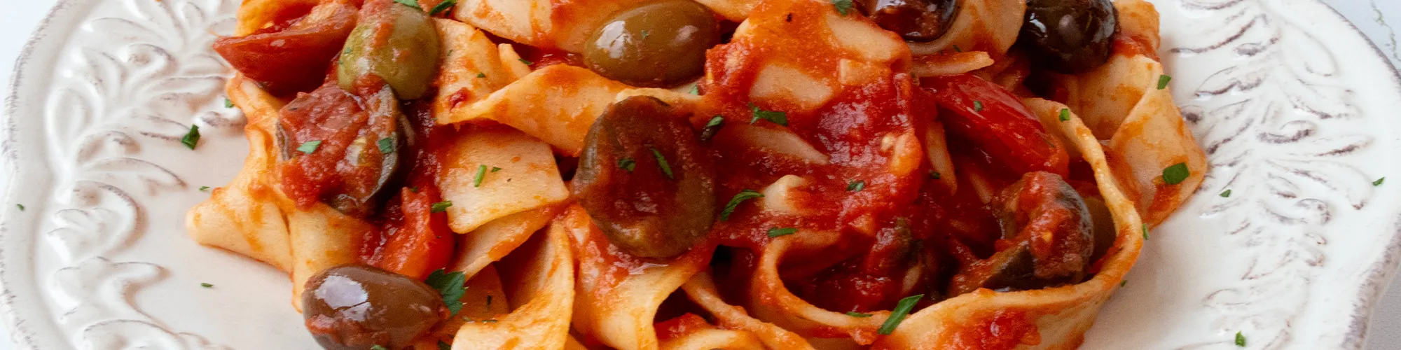 Tomato, Olive, & Anchovy Pappardelle
