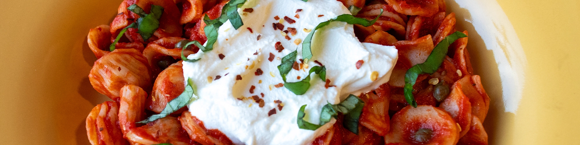 Fiery Tomato Orecchiette with Creamy Ricotta