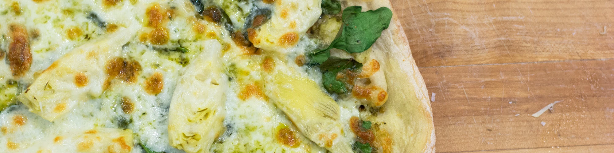Spinach, Artichoke & Pesto Pizza