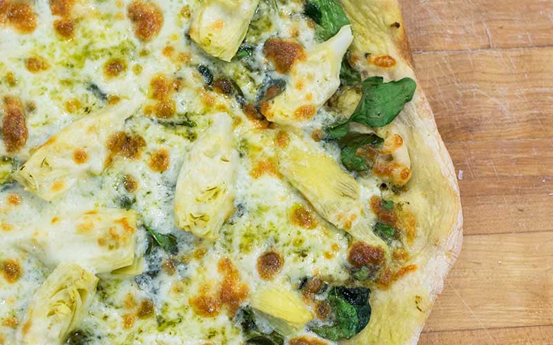 SPINACH, ARTICHOKE & PESTO PIZZA