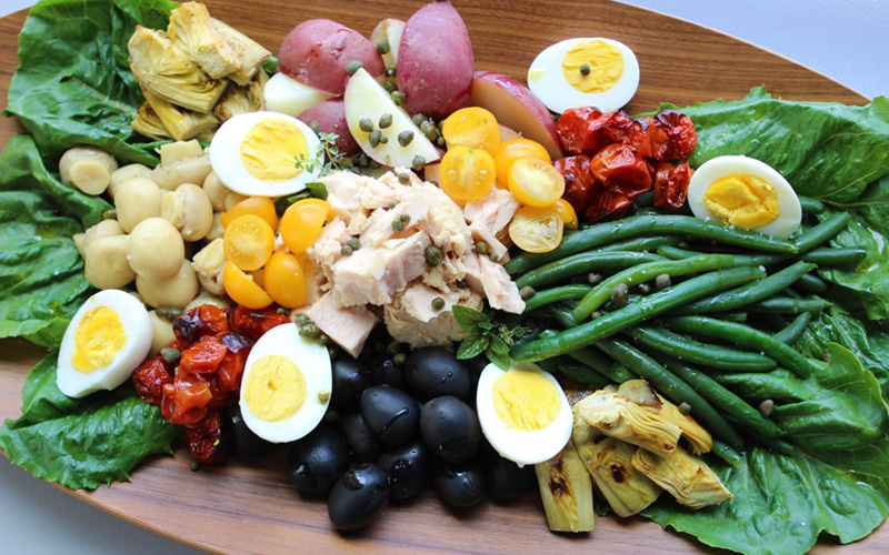 Roasted Vegetable and Italian Tuna Nicoise Salad