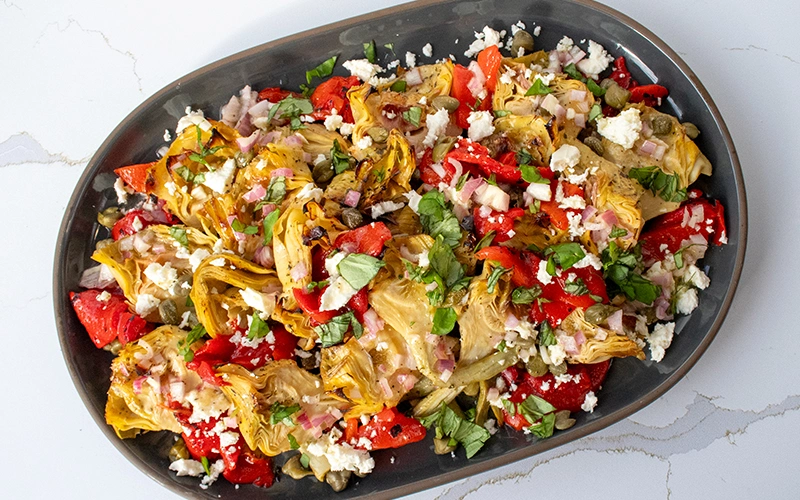 Mediterranean Roasted Artichoke Salad