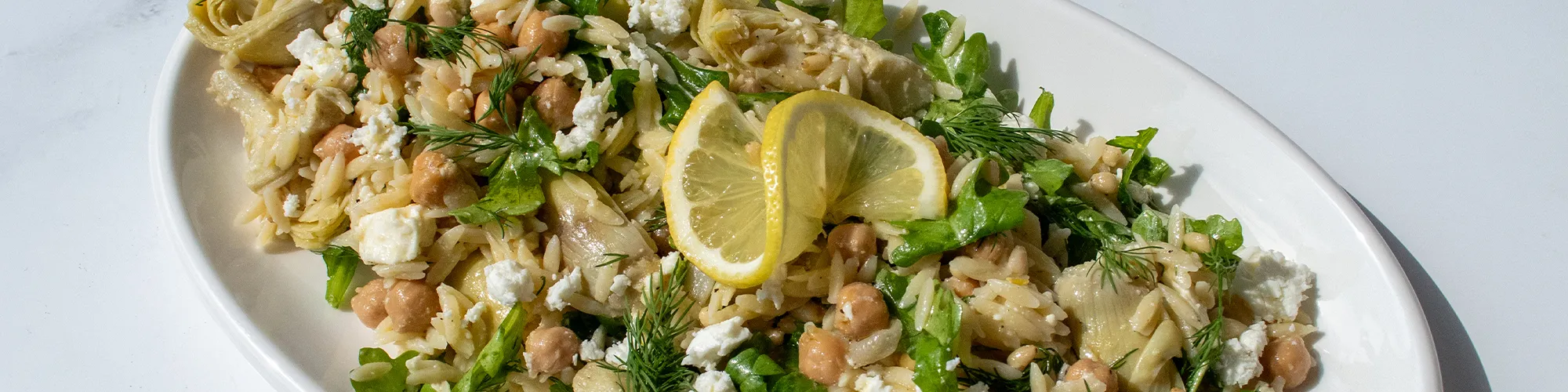 Artichoke & Chickpea Orzo Salad
