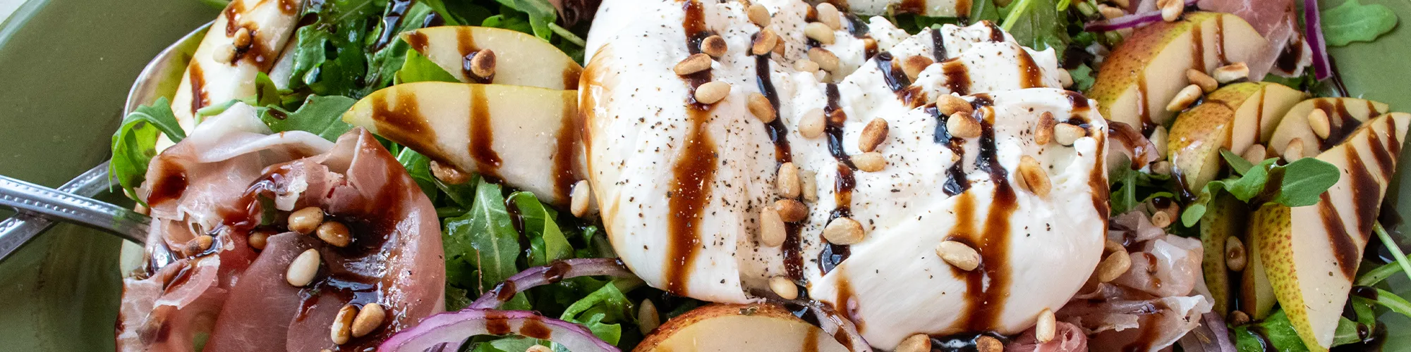 Arugula Salad with Prosciutto, Pears & Pine Nuts
