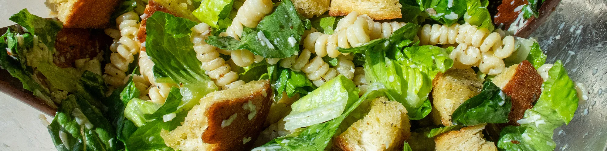 Caesar Pasta Salad with Croutons
