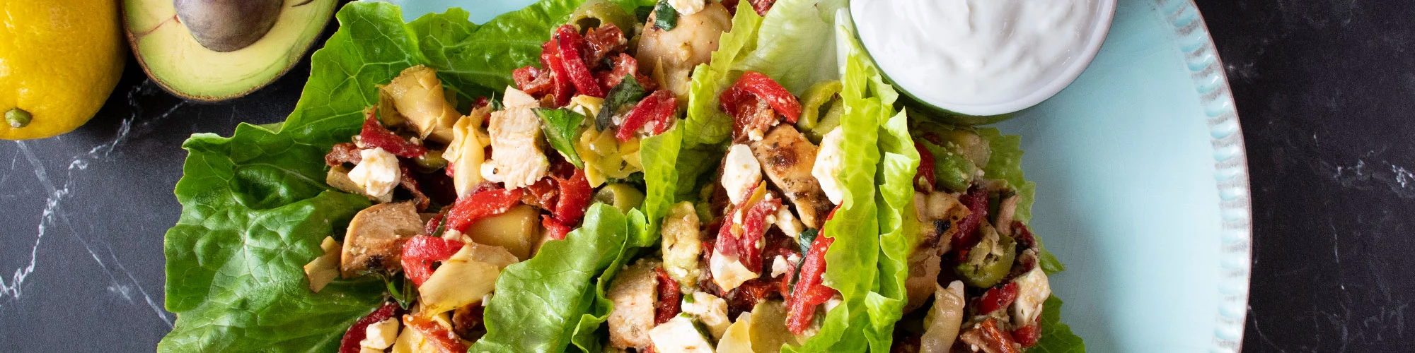 Mediterranean Chicken Lettuce Wrap