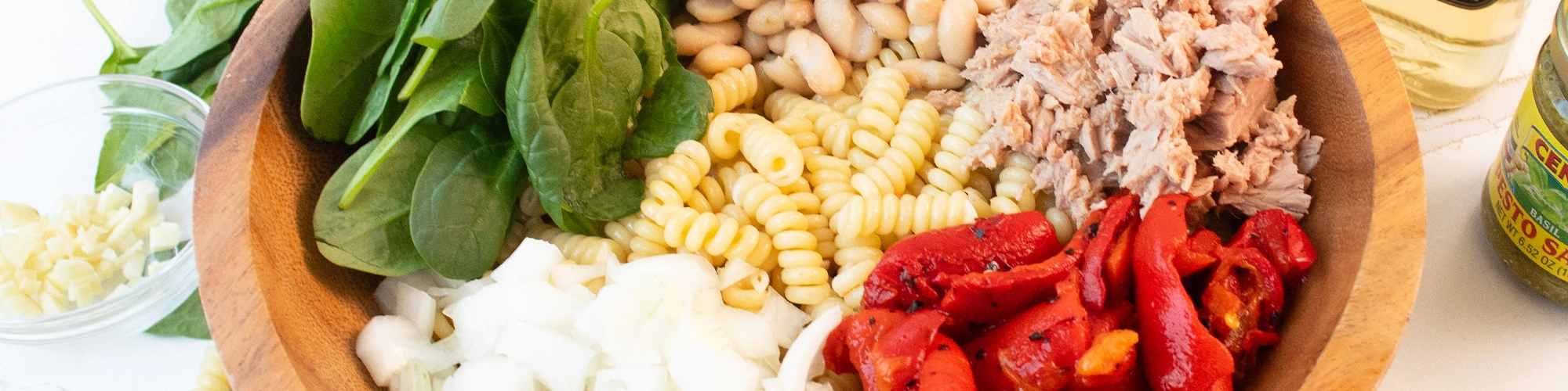 Pesto Tuna & White Bean Pasta Salad