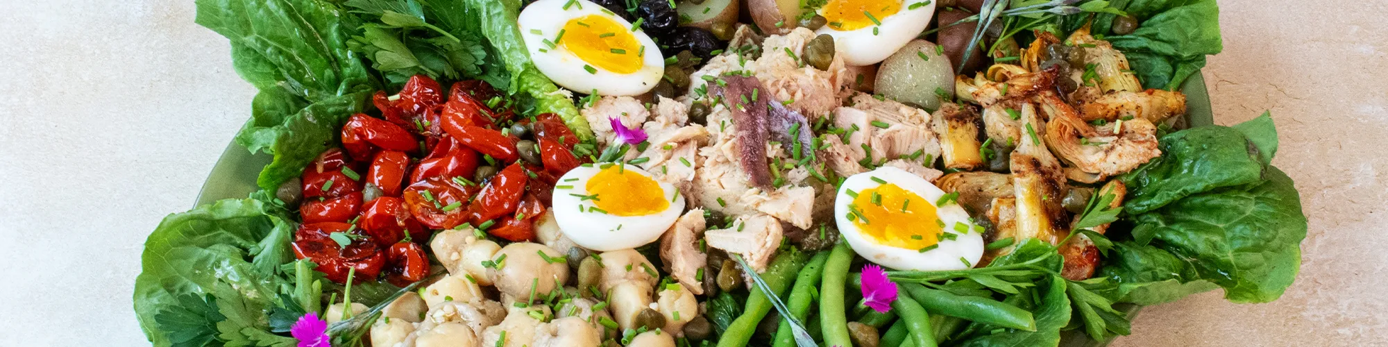 Roasted Vegetable and Italian Tuna Nicoise Salad
