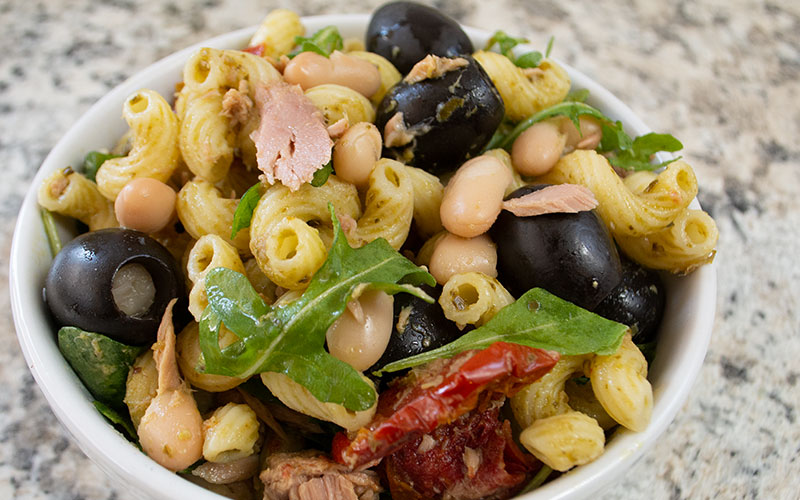 Tuna Pesto Pasta Salad