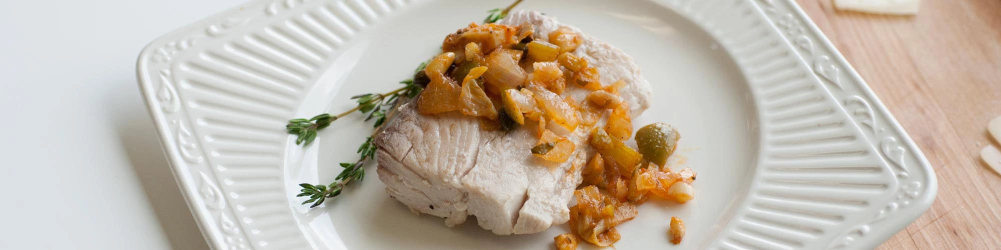 Artichoke Caponata Over Mahi Mahi