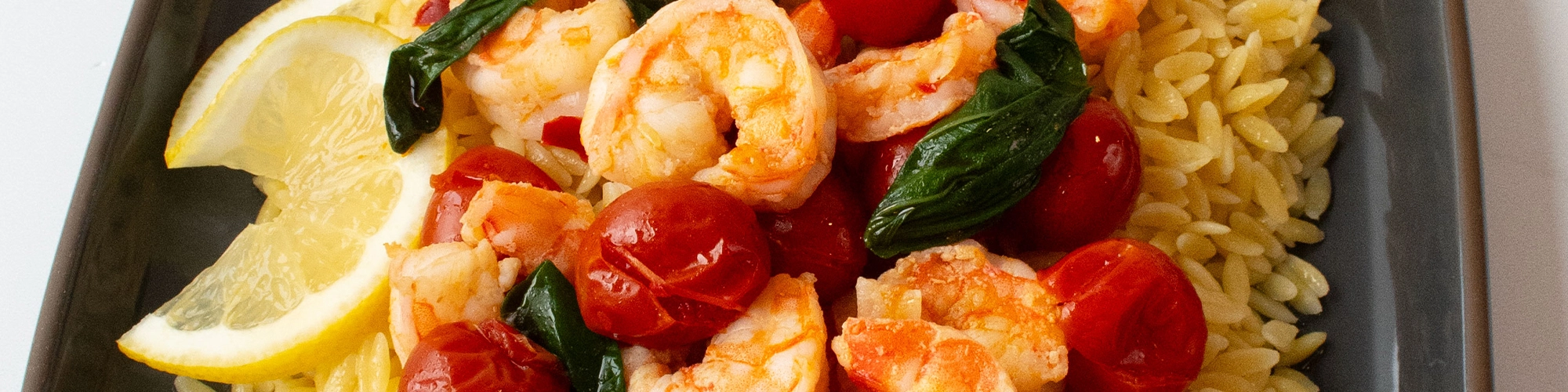 Spicy Shrimp Over Orzo