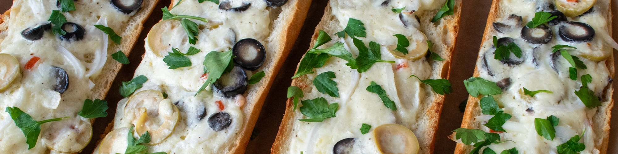 Garlic & Olive Cheesy Bread