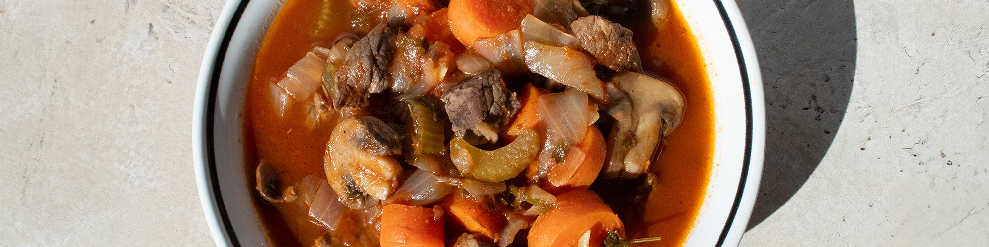 Italian Beef Stew with Tomato & White Wine