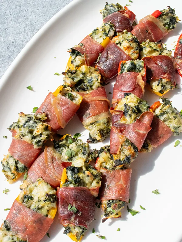 Prosciutto Wrapped Stuffed Sweet Peppers