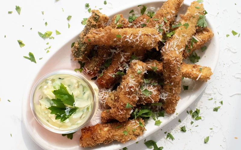 Crispy Zucchini Fritte with Lemon Aioli