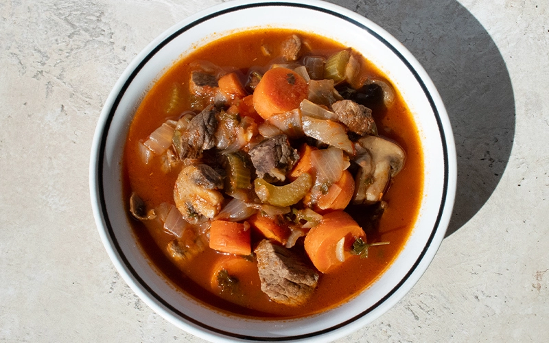 Italian Beef Stew with Tomato & White Wine