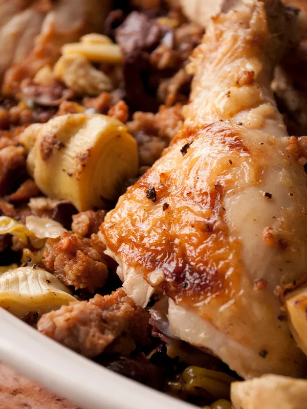 Chicken Scarpariello and Potatoes