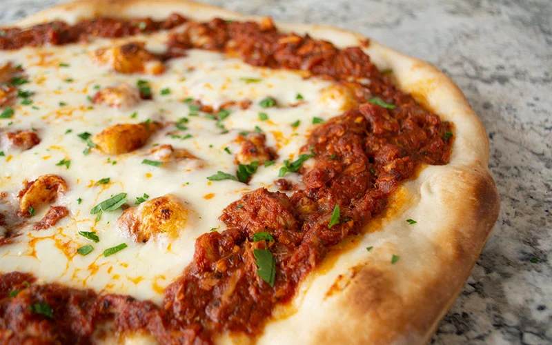Crab Gravy Seafood Pizza