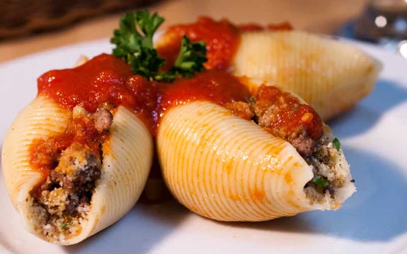 Jumbo Shells with Meat Filling