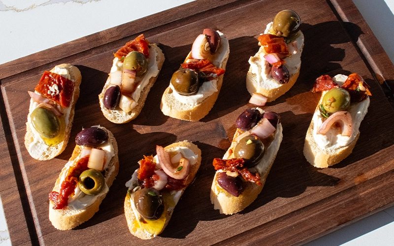 Whipped Goat Cheese with Mediterranean Olives