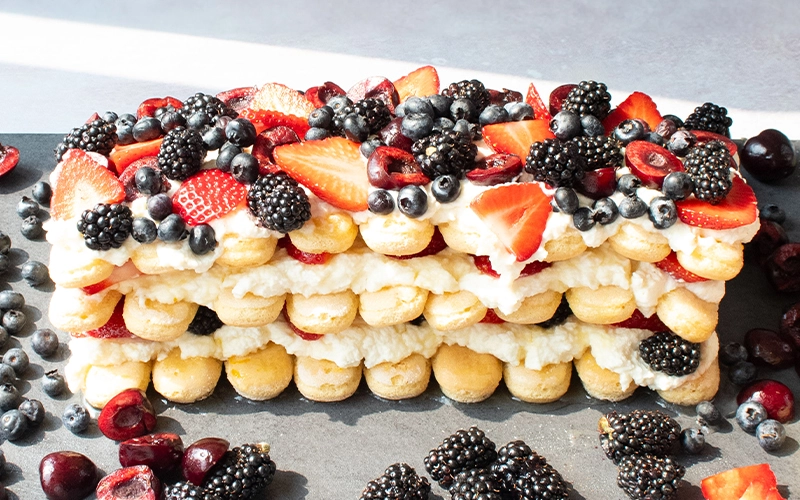Orange Orzata Mascarpone Lady Finger Cake