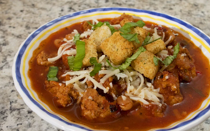 Slow Cooker Pizza Soup