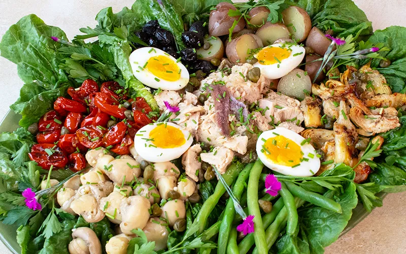 Roasted Vegetable and Italian Tuna Nicoise Salad