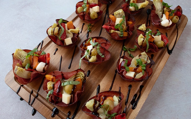 Crispy Salami Cup Antipasto