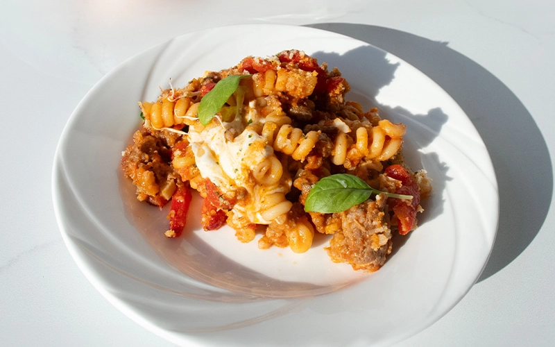 Sausage Pasta Bake with Roasted Peppers