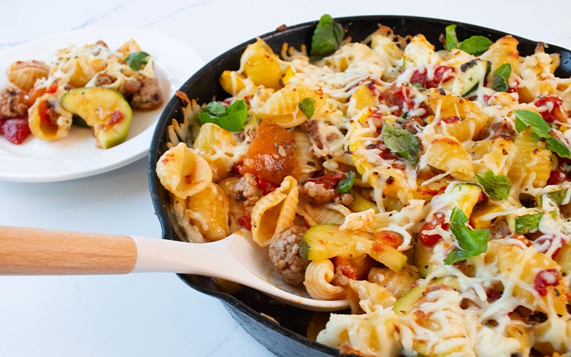 Sausage and Shells Pasta Bake
