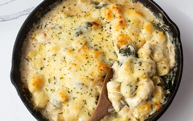 Spinach Artichoke Baked Gnocchi
