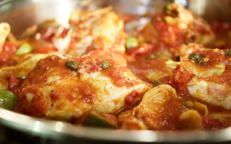 Striped Bass in White Wine Tomato Sauce
