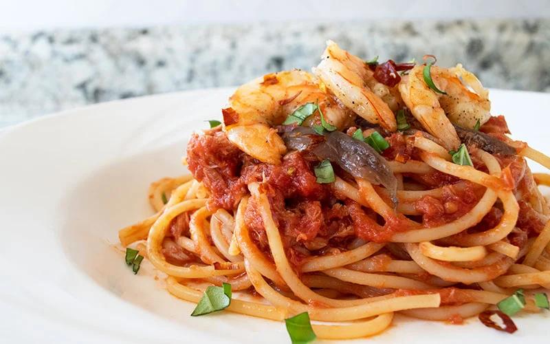 Tuna and Shrimp Seafood Pasta