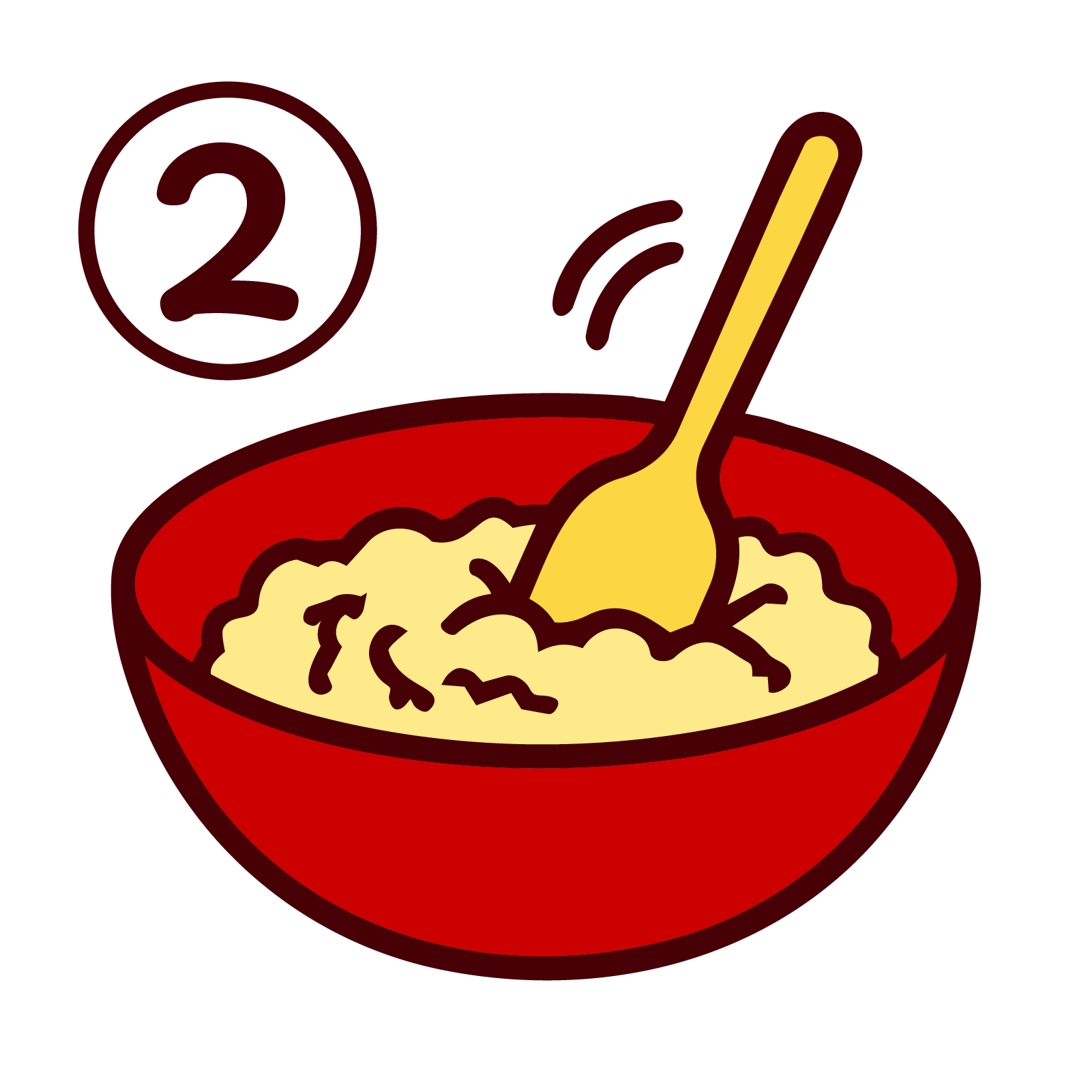 Illustration of dough being mixed