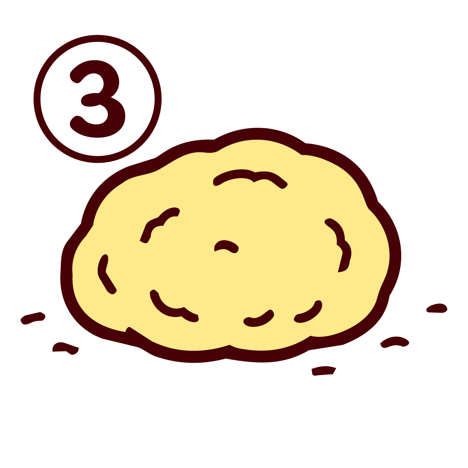 Illustration of risen pizza dough
