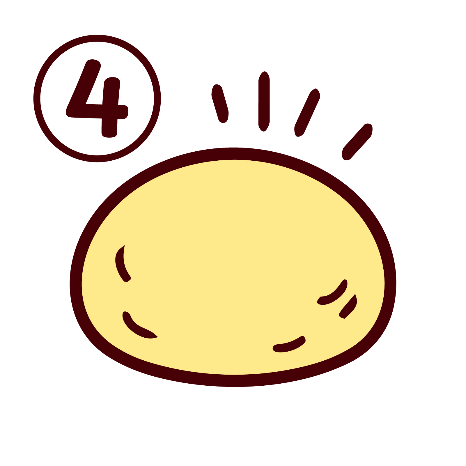 Illustration of a finished pizza dough ball